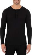 fruit of the loom men's eco-friendly waffle thermal henley top - available in packs of 1 and 2 logo