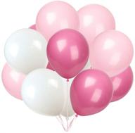 🎈 12-inch latex balloons, 100-piece set: white, light pink, and rose red colors logo