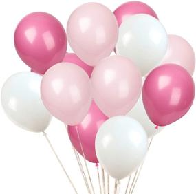 img 3 attached to 🎈 12-Inch Latex Balloons, 100-Piece Set: White, Light Pink, and Rose Red Colors