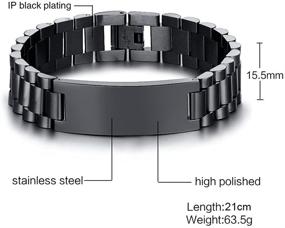 img 3 attached to 📿 VNOX Гравированные браслеты из нержавеющей стали с идентификационным номером: вдохновляющие библейские стихи для мужчин и мальчиков