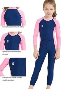img 2 attached to Dive & Sail Kids Sunsuit 🌞 with Long/Short Sleeves for Max Sun Protection