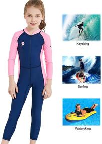 img 3 attached to Dive & Sail Kids Sunsuit 🌞 with Long/Short Sleeves for Max Sun Protection