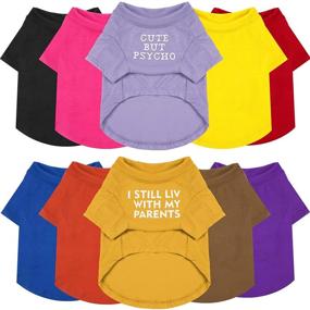 img 4 attached to Breathable Dog Sweatshirts: 10-Piece Printed Letter Puppy T-Shirts for Small & Medium Dogs (M Size) - Soft Pet Clothes & Apparels