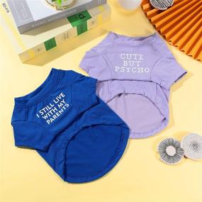 img 1 attached to Breathable Dog Sweatshirts: 10-Piece Printed Letter Puppy T-Shirts for Small & Medium Dogs (M Size) - Soft Pet Clothes & Apparels