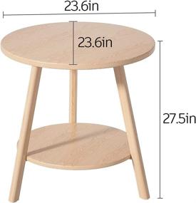 img 3 attached to Stylish Heavy Wooden White Round End Table: Coffee and Side Table with Double Layer Design – Ideal for Tea and More