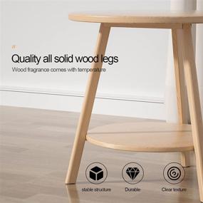 img 2 attached to Stylish Heavy Wooden White Round End Table: Coffee and Side Table with Double Layer Design – Ideal for Tea and More