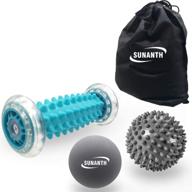 🦶 sunanth foot massage roller, lacrosse ball and spiky ball therapy set - relieve plantar fasciitis, heel, foot arch pain, and promote deep tissue massage logo