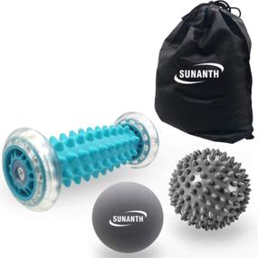 img 4 attached to 🦶 SUNANTH Foot Massage Roller, Lacrosse Ball and Spiky Ball Therapy Set - Relieve Plantar Fasciitis, Heel, Foot Arch Pain, and Promote Deep Tissue Massage