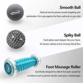 img 3 attached to 🦶 SUNANTH Foot Massage Roller, Lacrosse Ball and Spiky Ball Therapy Set - Relieve Plantar Fasciitis, Heel, Foot Arch Pain, and Promote Deep Tissue Massage