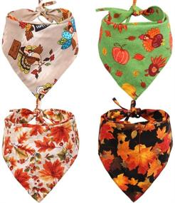 img 4 attached to KZHAREEN Thanksgiving Reversible Triangle Accessories Dogs in Apparel & Accessories