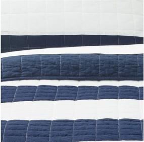 img 1 attached to 🛏️ Stylish and Cozy Lush Decor New Berlin Quilt Striped 3 Piece Bedding Set - King Size, Navy and White