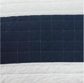 img 2 attached to 🛏️ Stylish and Cozy Lush Decor New Berlin Quilt Striped 3 Piece Bedding Set - King Size, Navy and White