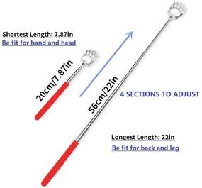 img 3 attached to 2 шт. медвежьих когтей для чесания спины: удлиненная раскладывающаяся металлическая ручка для снятия зуда, идеально подходит для мужчин, женщин и детей во время путешествий, дома и в офисе.