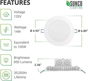 img 3 attached to 💡 Sunco Lighting 16 штук утонченного освещения потолочных светильников с светодиодными лампами диаметром 6 дюймов - эффективная подсветка для современных помещений.