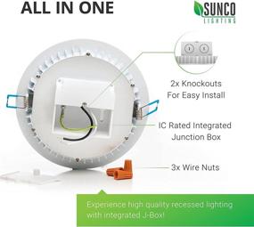 img 1 attached to 💡 Sunco Lighting 16 штук утонченного освещения потолочных светильников с светодиодными лампами диаметром 6 дюймов - эффективная подсветка для современных помещений.