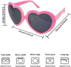 img 3 attached to Heart Diffraction Glasses for Girls and Women - Set of 4, 3D Heart Light Effect Eyewear | Transforms Lights into Hearts | Ideal for Parties, Music Festivals, Halloween, and Christmas