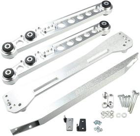 img 4 attached to YJRacing Silver Rear Lower Control Arm Subframe Brace Tie Bar Kit for 1996-2000 Honda Civic EK - Top Replacement Choice