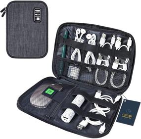 img 4 attached to 🔌 Luxtude Electronics Organizer: Compact Travel Bag for Cable Storage, Cord Storage, and Electronics Accessories - Portable Cord Organizer Travel Bag for Phone/USB/SD Card/Charger Storage (Gray)