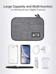 img 1 attached to 🔌 Luxtude Electronics Organizer: Compact Travel Bag for Cable Storage, Cord Storage, and Electronics Accessories - Portable Cord Organizer Travel Bag for Phone/USB/SD Card/Charger Storage (Gray)