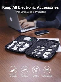 img 3 attached to 🔌 Luxtude Органайзер для электроники: компактная сумка для хранения кабелей, шнуров и аксессуаров для электроники - портативная сумка-органайзер для хранения телефона/USB/SD-карт/зарядного устройства (серый)