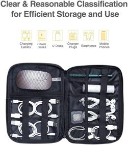 img 2 attached to 🔌 Luxtude Electronics Organizer: Compact Travel Bag for Cable Storage, Cord Storage, and Electronics Accessories - Portable Cord Organizer Travel Bag for Phone/USB/SD Card/Charger Storage (Gray)