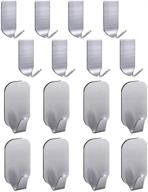 🧤 stainless steel adhesive hooks for organized hat, cap, key and utensil hanging - 16 pack logo