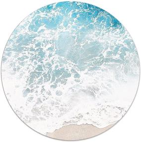 img 1 attached to 🏖️ Britimes Blue Beach Round Mouse Pad: Premium-Textured Mat for Working and Gaming