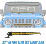 🚗 sanman 20-inch ultra slim off-road led light bar – yellow flood spot combo driving light for suv utv atv trucks (1pc) logo
