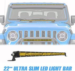 img 4 attached to 🚗 Sanman 20-Inch Ultra Slim Off-Road LED Light Bar – Yellow Flood Spot Combo Driving Light for SUV UTV ATV Trucks (1PC)