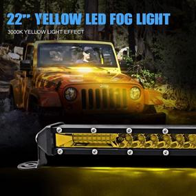 img 2 attached to 🚗 Sanman 20-Inch Ultra Slim Off-Road LED Light Bar – Yellow Flood Spot Combo Driving Light for SUV UTV ATV Trucks (1PC)