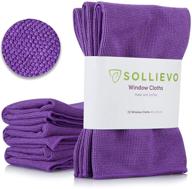 sollievo microfiber glass & window cleaning cloth (3 pack) - high-quality lint-free cloth with premium flat weave - guaranteed 300 washes logo