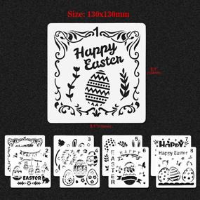 img 3 attached to 🐰 Konsait Easter Stencils Templates - 8Pcs Plastic Painting Stencils for Easter Decorations & Crafts - Kids Party Bag Filler