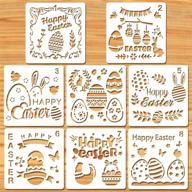 🐰 konsait easter stencils templates - 8pcs plastic painting stencils for easter decorations & crafts - kids party bag filler logo