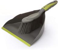gray green handy dustpan and brush set – versatile floor cleaning tool for home kitchen, floors, and desks – comfort grip multi-function dust broom brush logo