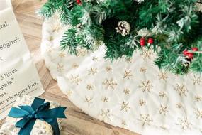 img 1 attached to 🎄 Large White Luxury Faux Fur Christmas Tree Skirt - 48 inches Thick Plush Xmas Ornament for Holiday Decorations