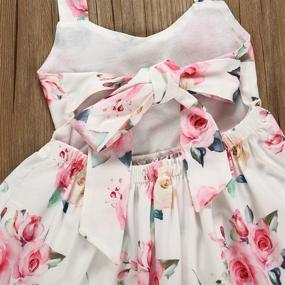 img 2 attached to 👗 Vintage Backless Sundress with Floral Design for Girls' Clothing