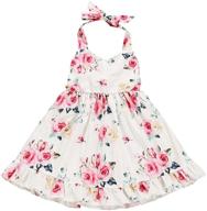 👗 ретро платье на голую спину с цветочным дизайном для детской одежды логотип