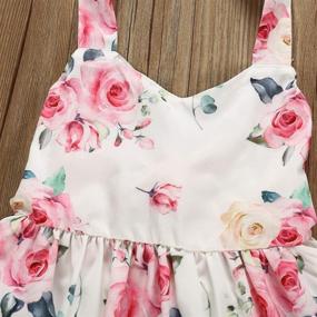 img 1 attached to 👗 Vintage Backless Sundress with Floral Design for Girls' Clothing