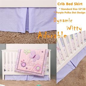 img 2 attached to 🌸 Brandream Pink & Purple Crib Bedding Set for Girls - Upgraded Floral Butterfly Nursery Bedding with Embroidered Christmas theme - 5 Pieces
