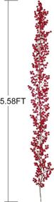 img 1 attached to Flexible Artificial Red Berry Christmas Garland - 5.58FT, Indoor Outdoor Home Fireplace Decoration for Winter Holiday Season, Christmas, New Year Decor