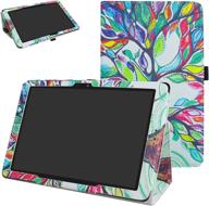 🌳 at&t primetime case - mama mouth pu leather folio stand cover for 10" primetime tablet - love tree design logo