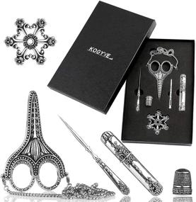 img 4 attached to 🧵 Golden Embroidery Scissors Set - 6 Pcs European Style Stainless Steel Sewing Tools with Exquisite Retro Design for Embroidery, Sewing, Craft, Art Work, and Daily Use - Silver-1