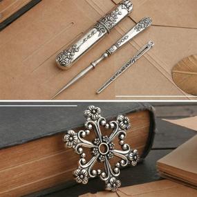 img 1 attached to 🧵 Golden Embroidery Scissors Set - 6 Pcs European Style Stainless Steel Sewing Tools with Exquisite Retro Design for Embroidery, Sewing, Craft, Art Work, and Daily Use - Silver-1