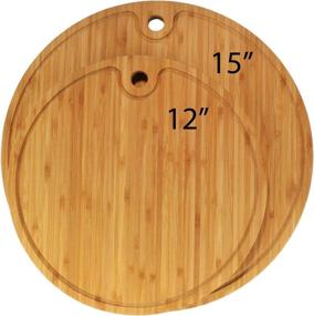 img 1 attached to 🎍 Bamboo Round Cutting Board - 15-inch Diameter x 0.75-inch Thickness - 1 Piece