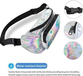 img 1 attached to 🌟 ProCase Fanny Pack Holographic - Stylish Waterproof Waist Pack for Rave Party, Beach and Travel - Silver