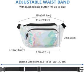 img 3 attached to 🌟 ProCase Fanny Pack Holographic - Stylish Waterproof Waist Pack for Rave Party, Beach and Travel - Silver