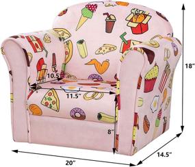 img 2 attached to 🎀 Charming Pink Velvet Kids Sofa Chair: Ideal Mini Upholstered Seat with Wooden Frame - Perfect Baby Gift