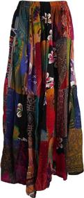 img 3 attached to 🌈 BONYA Women's Tie Dyed Patchwork Skirt: Embrace Hippie Boho Style with Elastic Stretch Waist