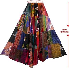 img 1 attached to 🌈 BONYA Women's Tie Dyed Patchwork Skirt: Embrace Hippie Boho Style with Elastic Stretch Waist