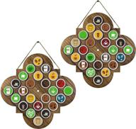 ☕️ tj.moree quatrefoil k cup holder - coffee gifts - coffee pod holder for k cup - coffee bar decor for 48 k pods - set of 2 wall decor - coffee capsule storage organizer логотип